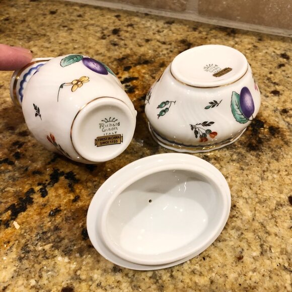 Richard Ginori Italian Sugar Bowl & Creamer & Underplate Set - Picture 4 of 12